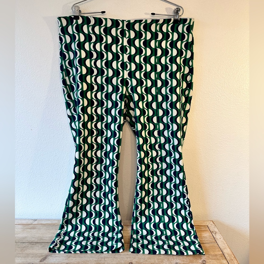 Maeve by Anthropologie Blue Green and White Pull On Pants Size XL